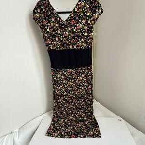 Tory Burch Black Floral Maxi Dress